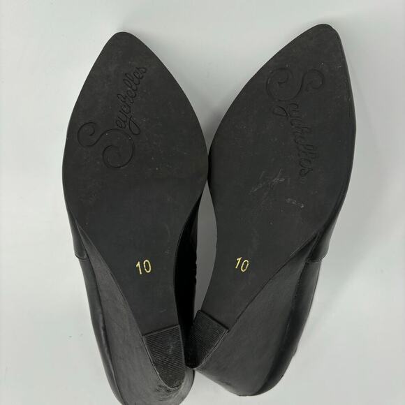Seychelles Wedge Ankle Bootie Black Leather Boot Side Zip Women's Size 10 - Picture 9 of 10